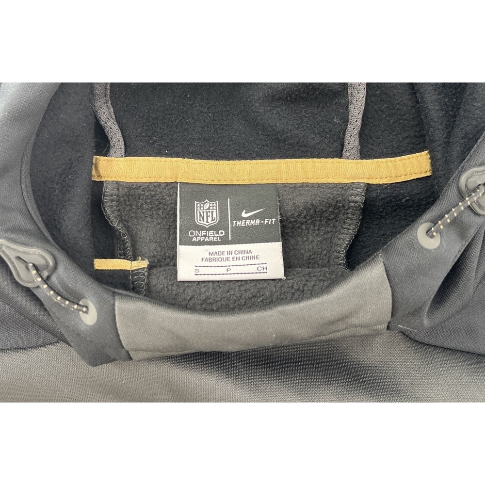 Pittsburgh Steelers Nike Therma Fit NFL On Field Apparel Black Gray Hoodie Small - Picture 7 of 10